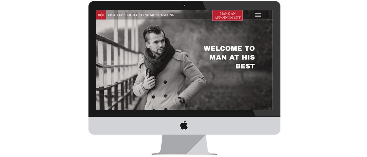 18|8 Fine Men's Salon homepage redesign